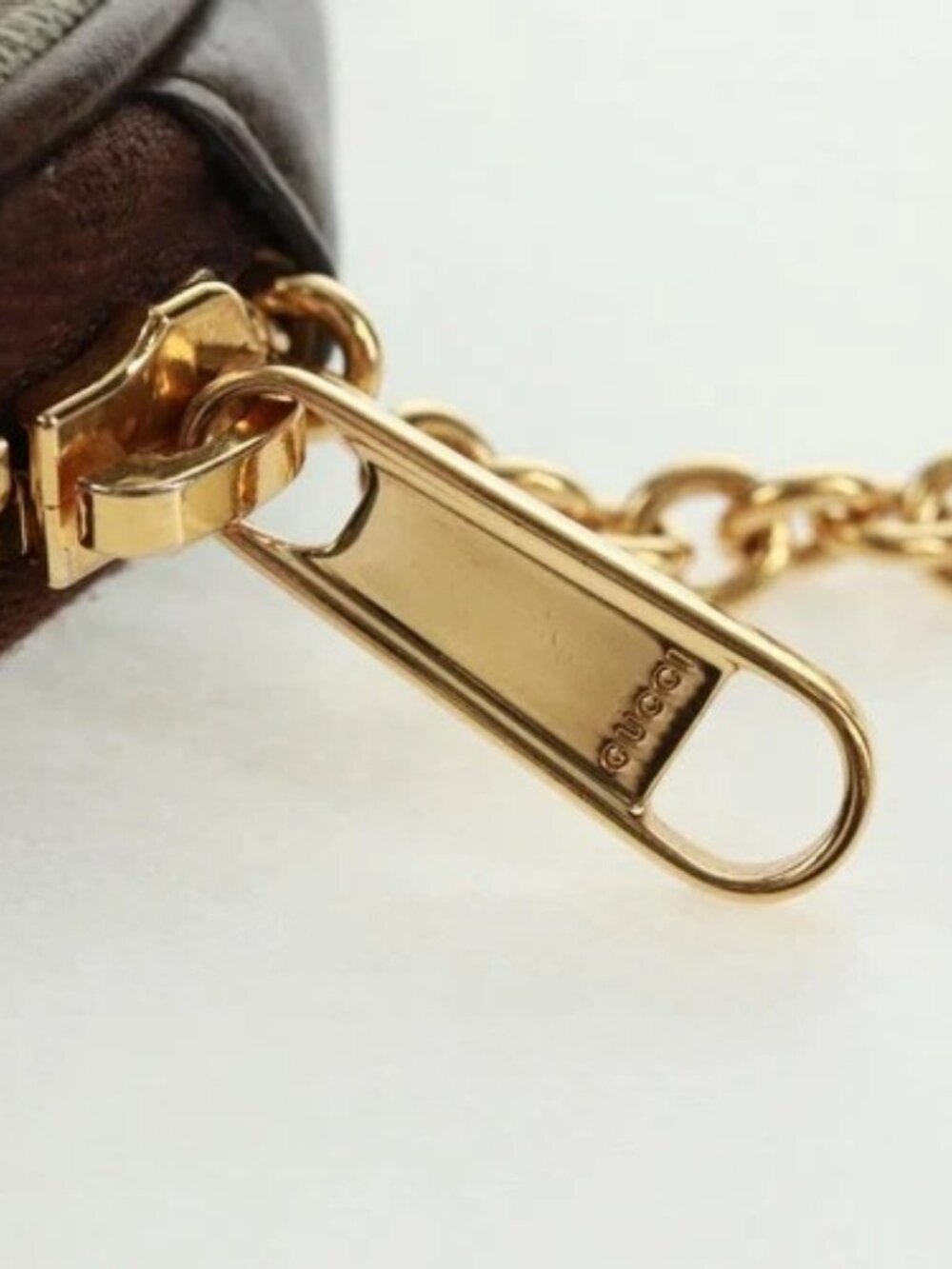 GUCCI GG Supreme Bananya Coin Purse PVC Beige Gold 701062 Auth 168024M - Picture 11 of 15